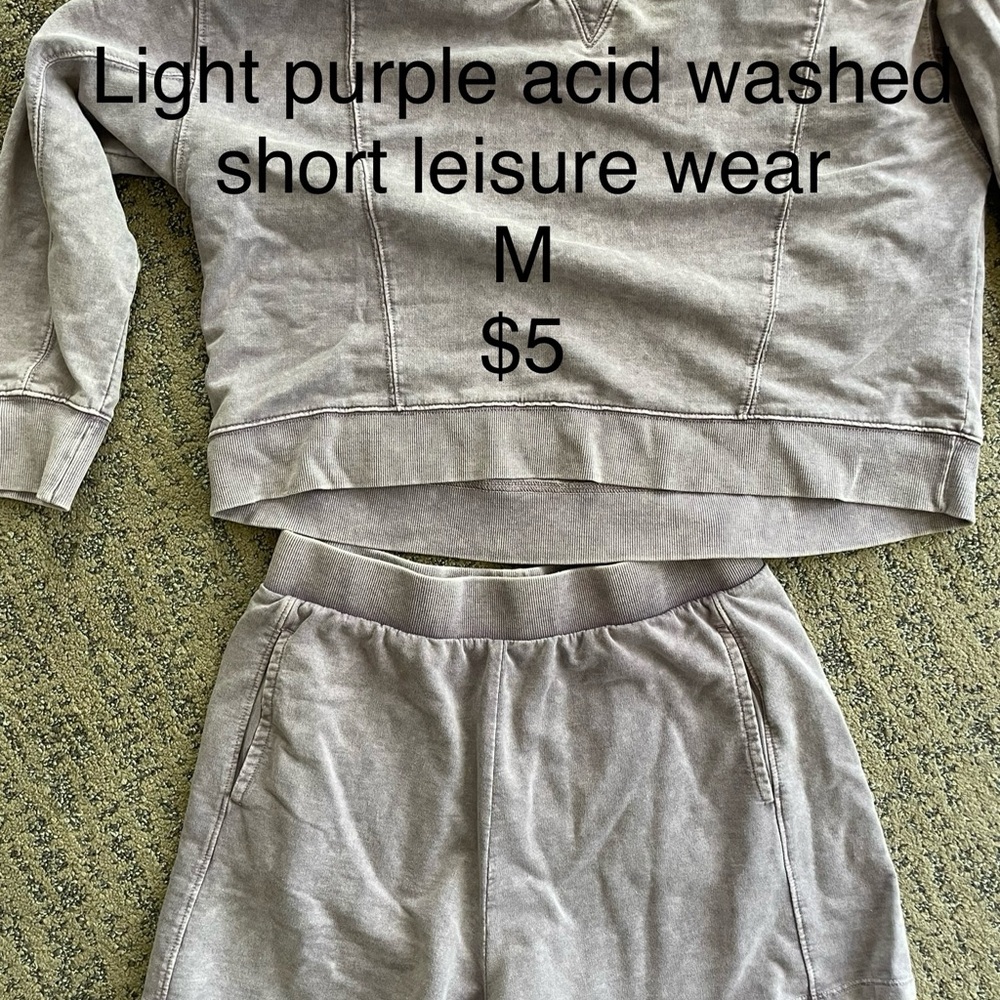 Light Acid-Washed Purple Leisure Wear Set worn once